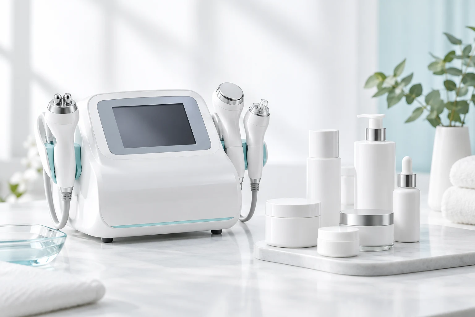 Equipos y productos de estética en un ambiente profesional